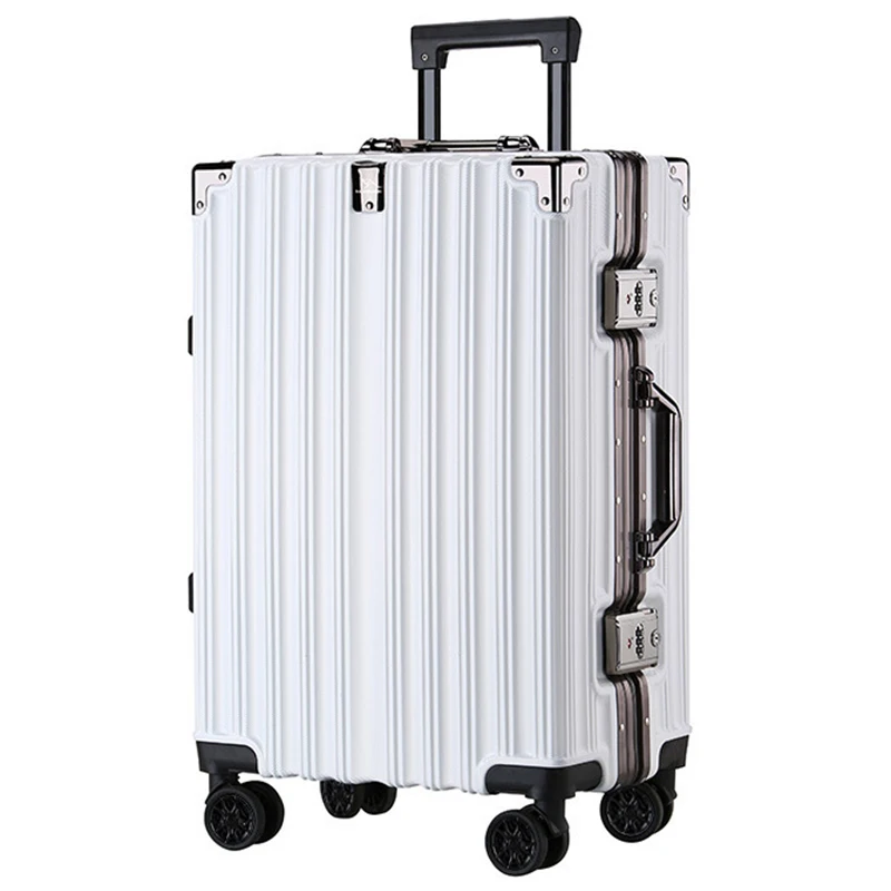 Wholesale Aluminum Frame Travel Trolley Luggage Large Capacity Retro 20 Inch Universal Wheels Boarding Suitcase Package Trunk