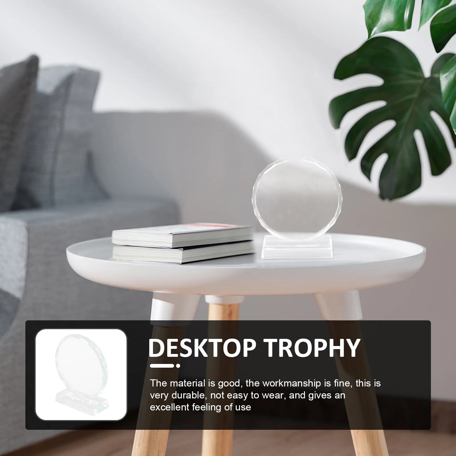 Blank Desktop Crystal Trophy Child Decor Award Plaque Glass Decorative Creative