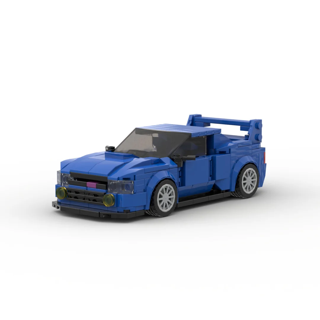 MOC building blocks Subarued WRXD Stis Three-Car Rally Blue Car compatible with LEGOS educational toy blocks for men and women u