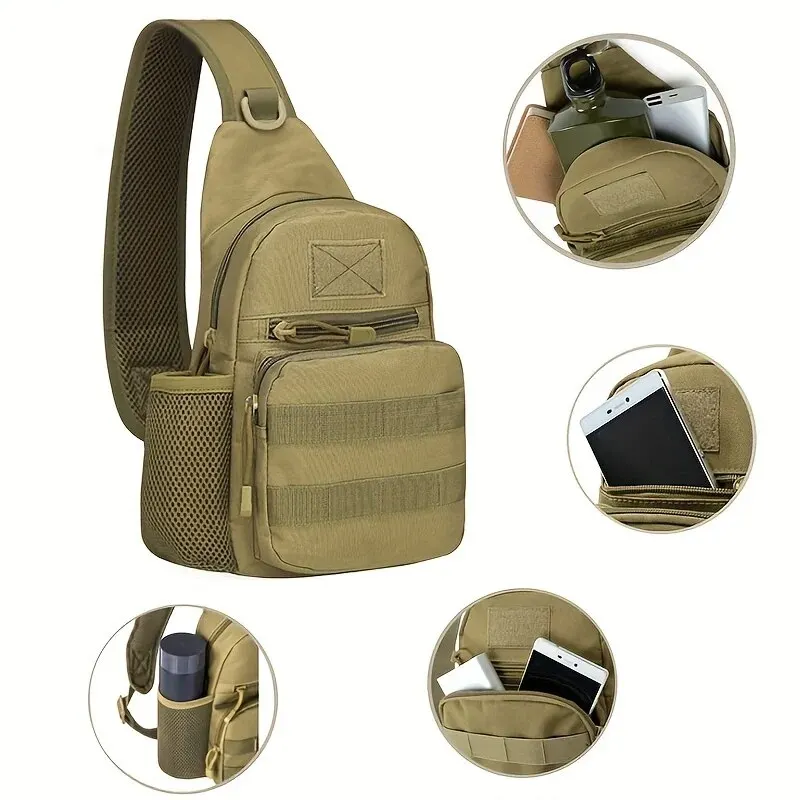 Military Shoulder Bag, Trekking Chest Sling Bag, Nylon Backpack For Hiking Outdoor Camping Fishing
