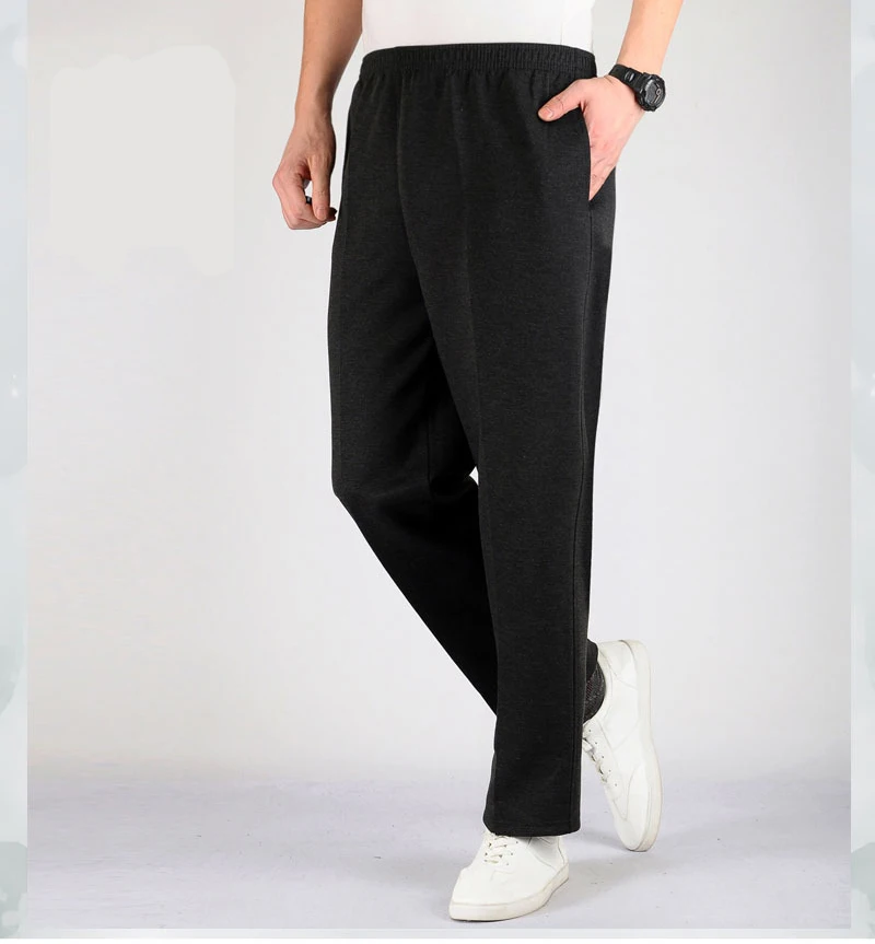 Men's Plus Size Loose Knit Cotton Sports Trousers Thick Material Spring Jogging Street Running Pants Big Plus Size