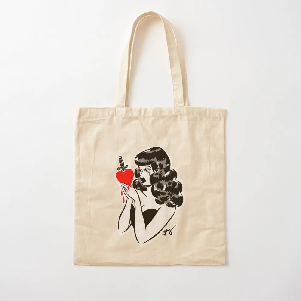 

Sad Bettie Pinup Tote Bag hand bag bags woman 2025 shopper bag women Gift bags Canvas Tote