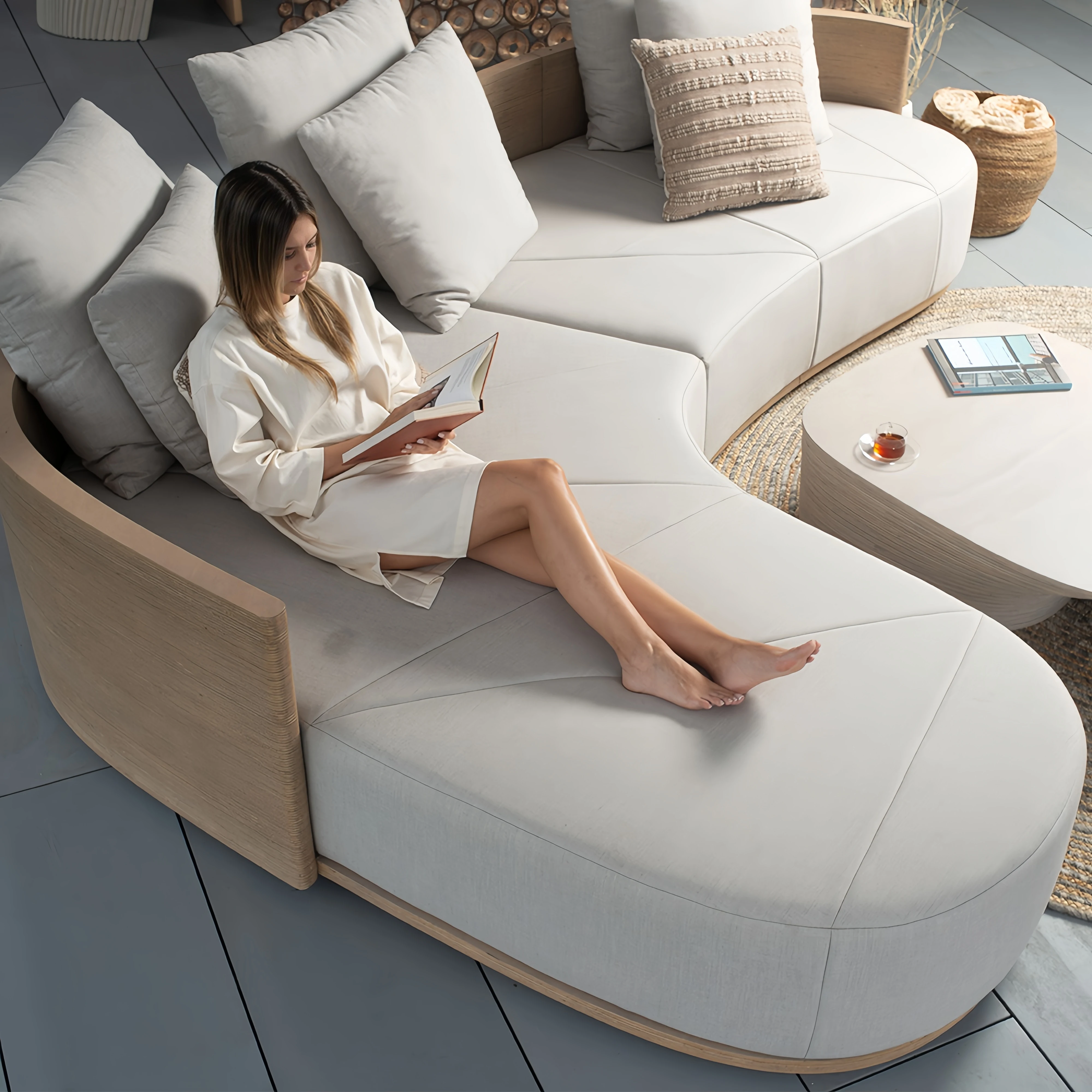 ！@High End Comfortable Soft Upholstered Statement Sofa Residential and Commercial Interior Project
