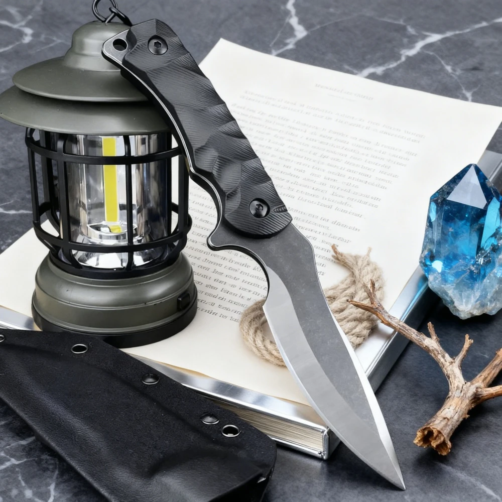 

High-hardness Outdoor Tactical Durable Fixed Blade Knife Multi-functional Camping Fishing Travel Hiking EDC Tools with K Sheath