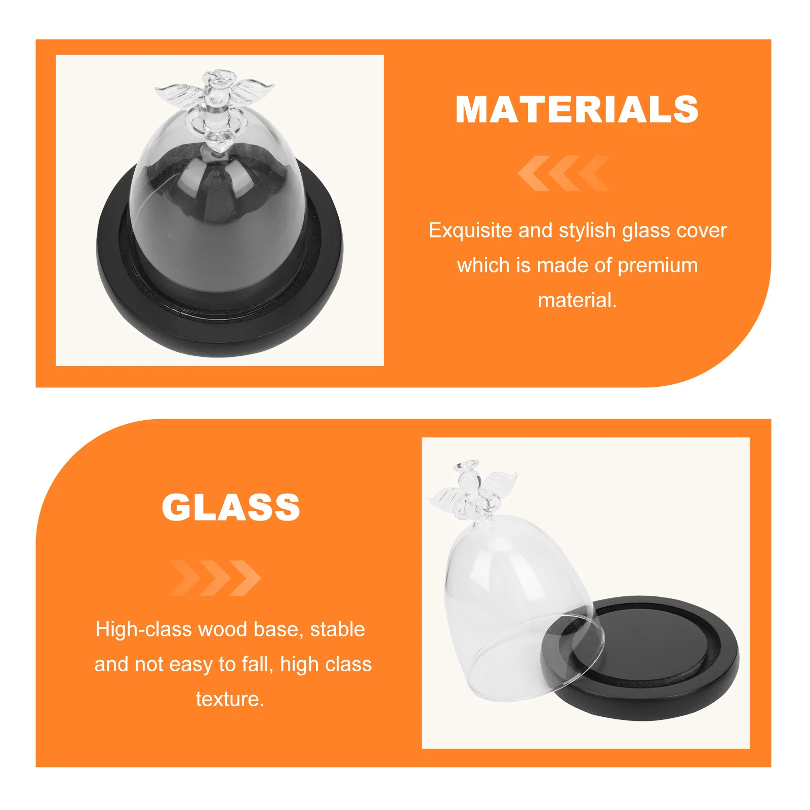 Lovely Generous Glass Landscape Cover Multi Purpose Decorative Dome for Eternal Flowers and More Home Decor Glass Display Dome