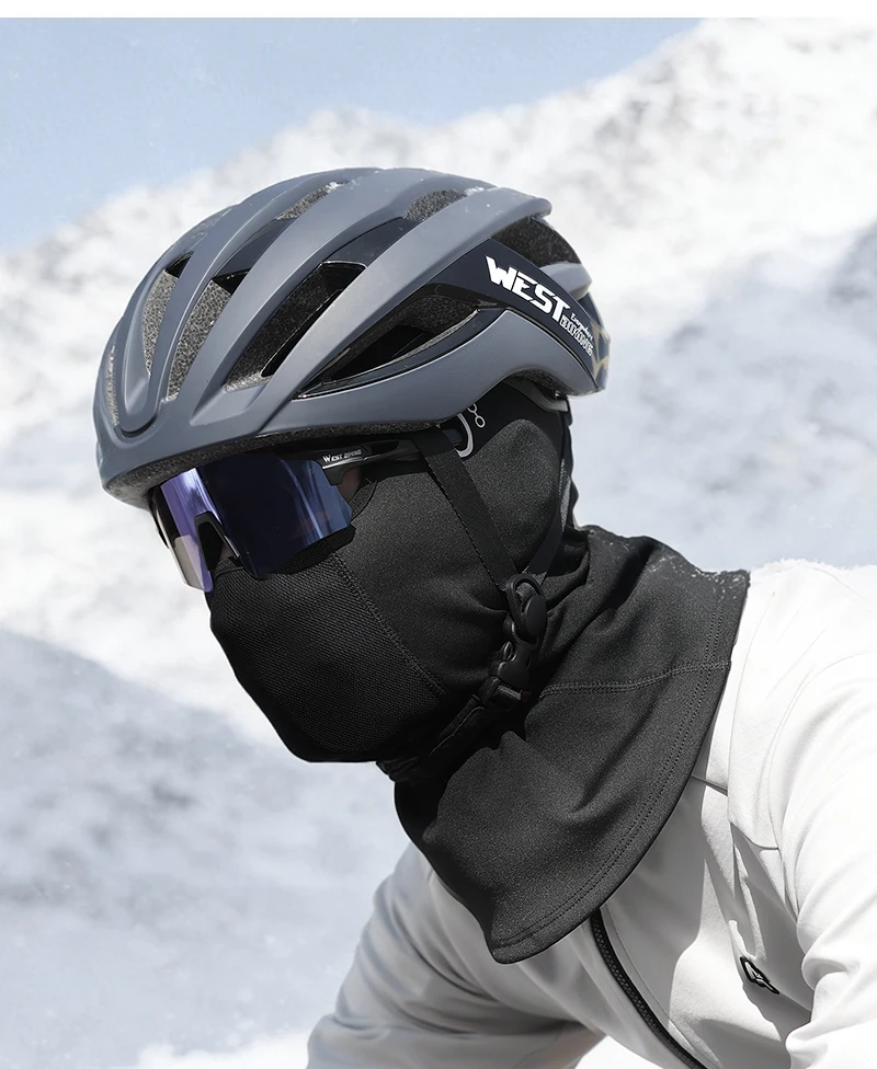 WEST BIKING Thermo-Balaclava Winddichte Gesichtsmaske mit Netzbelüftung Ski Motorrad Fleece Nackenwärmer Helmkompatibel – Detail 16