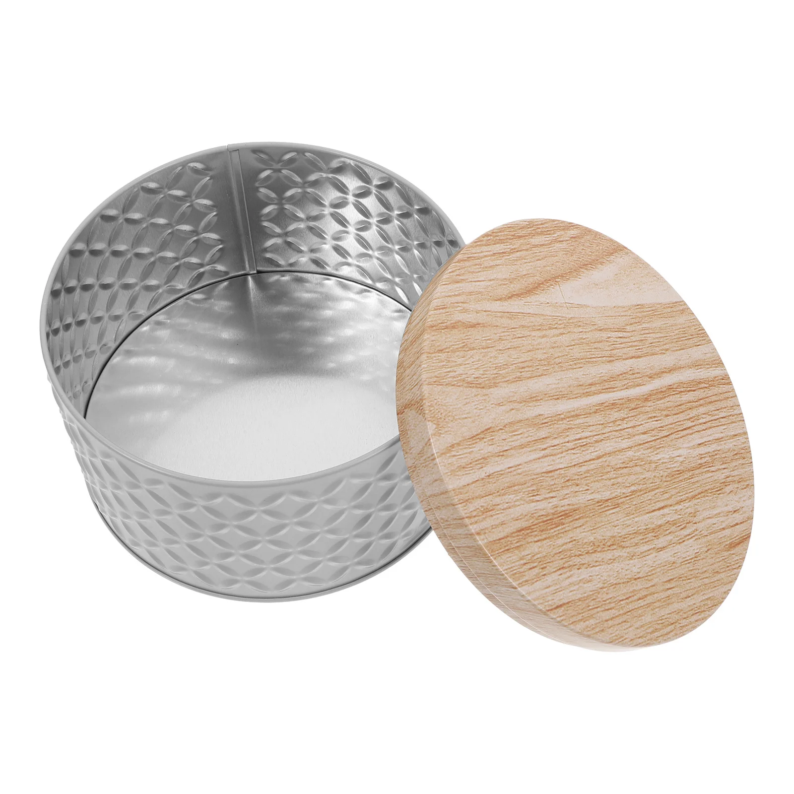 

Round Tin Cookie Snack Jars Airtight Cookie Containers Decorative Metal Tins Holiday Present Boxes Xmas Party Favors Grey