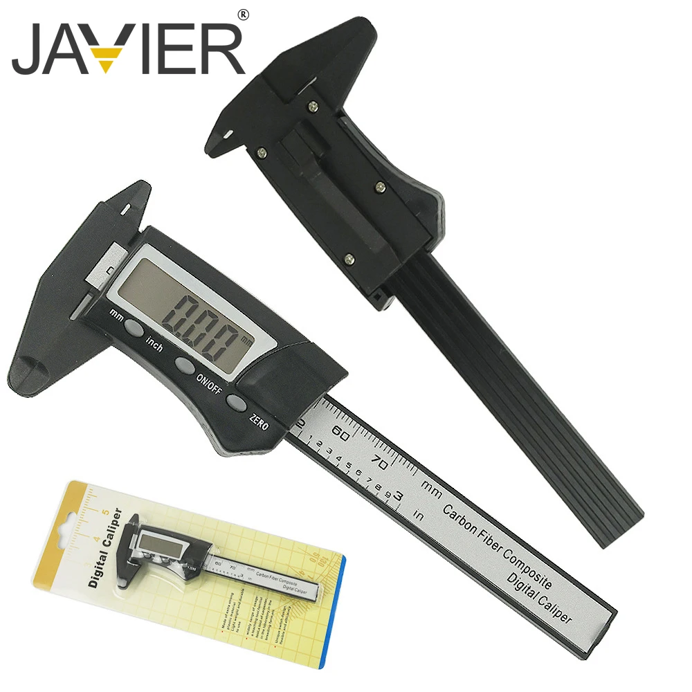 Measuring Tools Instrument 0-70mm Electronic Digital Caliper Carbon Fibre Vernier Calipers Plastic Gauge