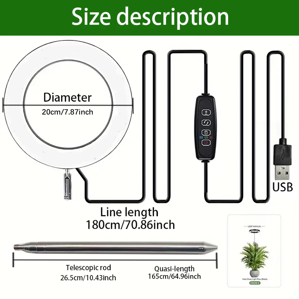 ارتفاع 165 سم قابل للتعديل LED داخلي كامل الطيف ضوء نمو النبات ثلاثة ألوان درجة الحرارة 3/9/12 مؤقت مناسب للخطة الكبيرة #5