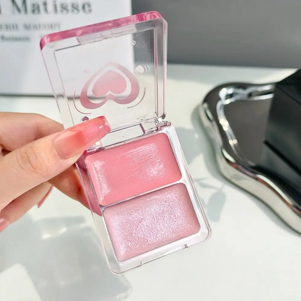 Portable 2 Color Water Light Cheek Blush High Gloss Moisturizing Waterproof Makeup Long Lasting Blusher Makeup for Face Makeup