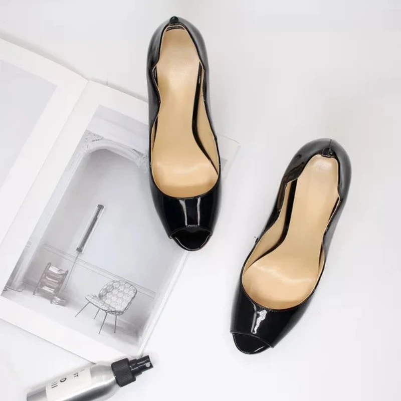 Yuejinlong Sexy 12cm Stiletto Peep Toe Pumps Scalloped Edge High Heels Plus Size 33-46 Custom Wedding Party Dress Shoes New 2026 view 3
