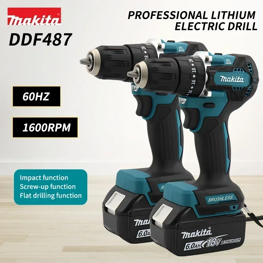 

Makita DDF487 18V Cordless Brushless Electric Drill Driver Compact High Torque LXT Electric Variable Speed Brushless Motor Too
