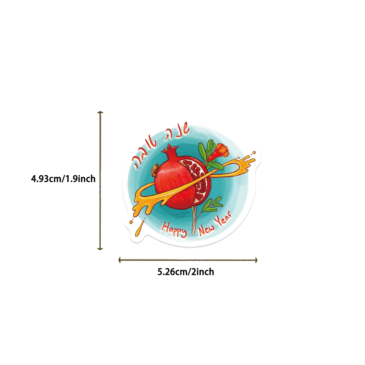 50 STKS Rosh Hashanah Stickers Kleurrijke Graffiti Stickers voor laptops, mobiele telefoons en bagagedecoratie