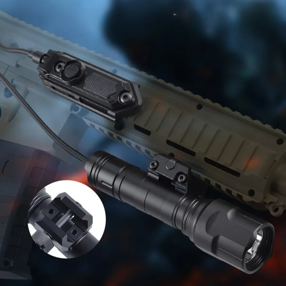 Linterna LED táctica de 1200 lúmenes, 3 modos de luz, luz para pistola con interruptor de presión, accesorios para pistola para riel Picatinny de 20mm