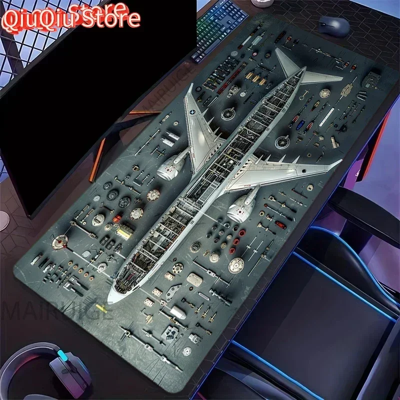 Airplane Fighter Design Mauspad Hot Große Computer Büro Spiel Tisch Matte XXL Gummi Anti-rutsch Tastatur Mousepad Lange schreibtisch Pads