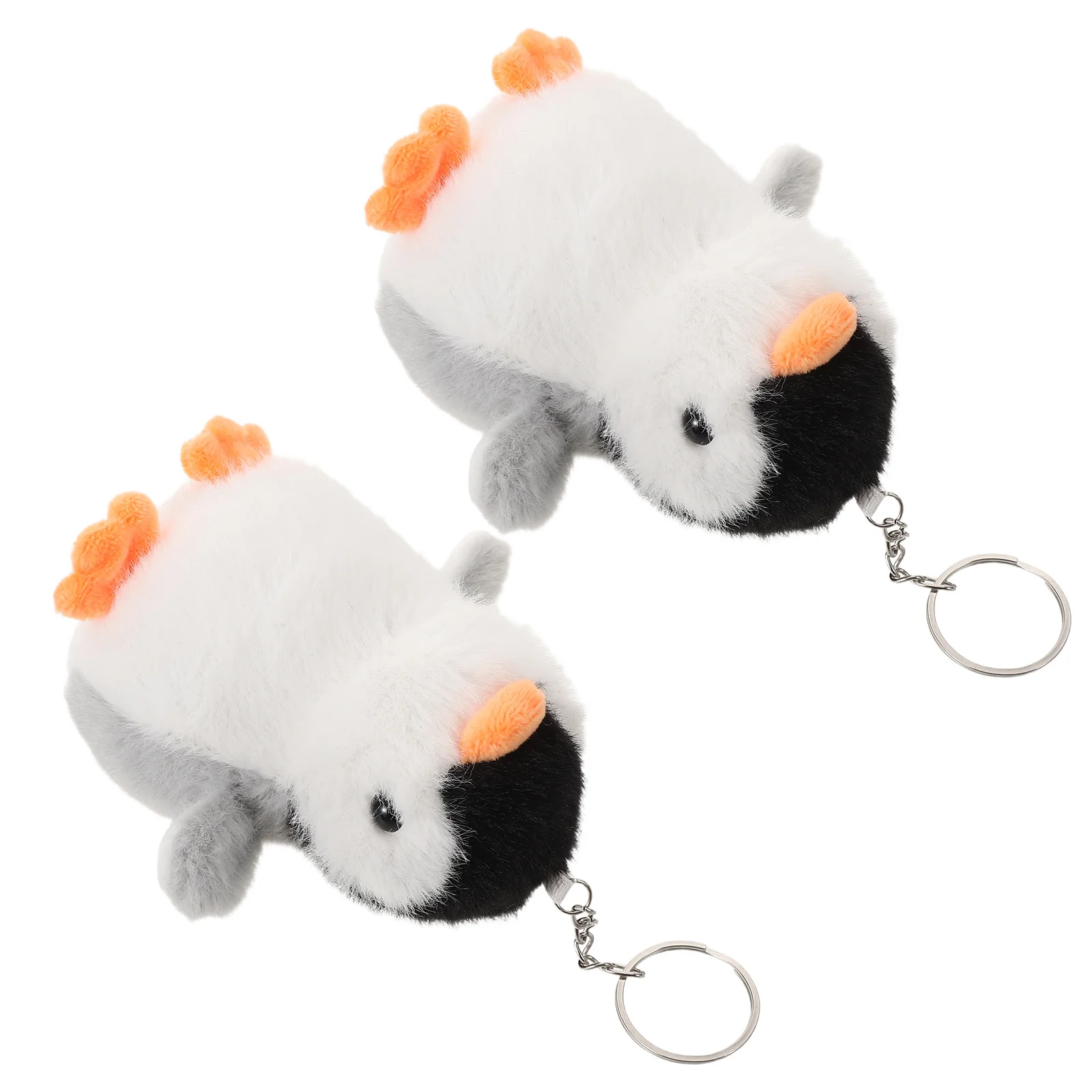 2 pçs bonito pinguim chaveiro animal de pelúcia pingente cinza claro para mochila bolsa chaves do carro kawaii dos desenhos animados chaveiros jóias