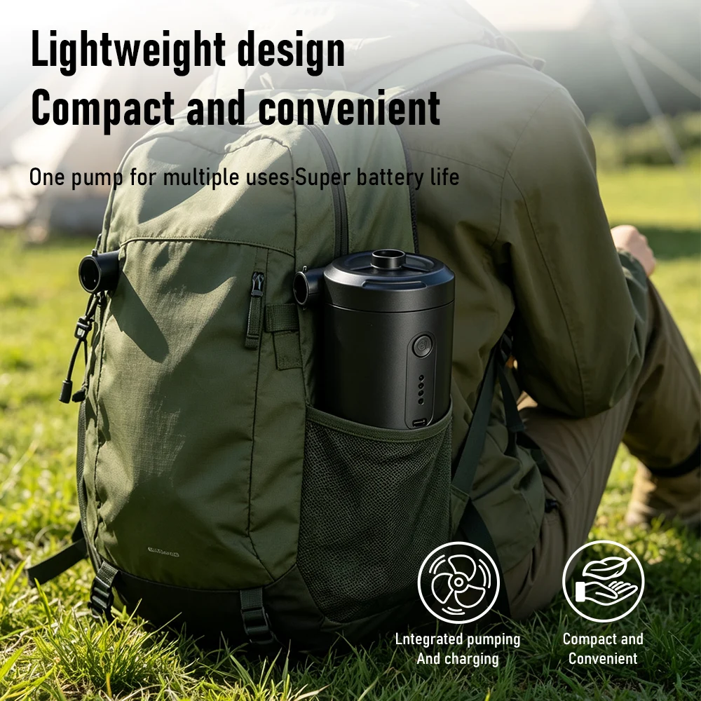 5200mAh Wireless Electric Air Pump Dual Inflate Deflate Mini Inflator For Outdoor Tent Air Bed Swimming Float Inflatable Toys view 3