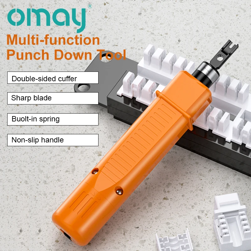 OMAY Punch Down Tool 110 Type Network Cable with Two Blades Telephone Impact Terminal Insertion Tools