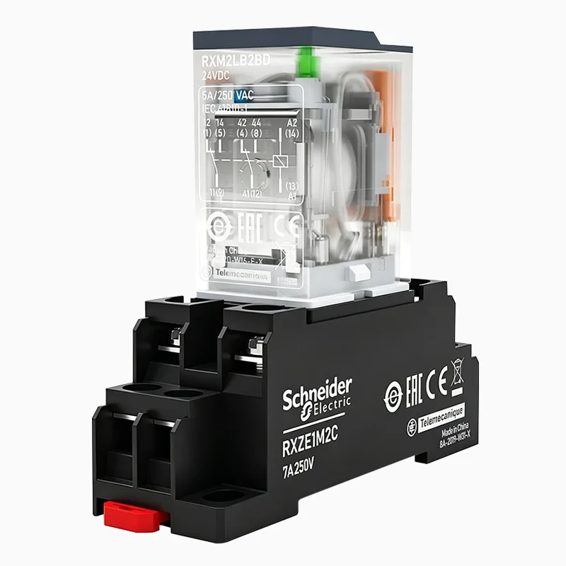 Schneider RXM2AB2BD 8 Pin DC24V Plug In Intermediate Relay With LED Indicator Reliable Schneider Relay For Electrical Systems