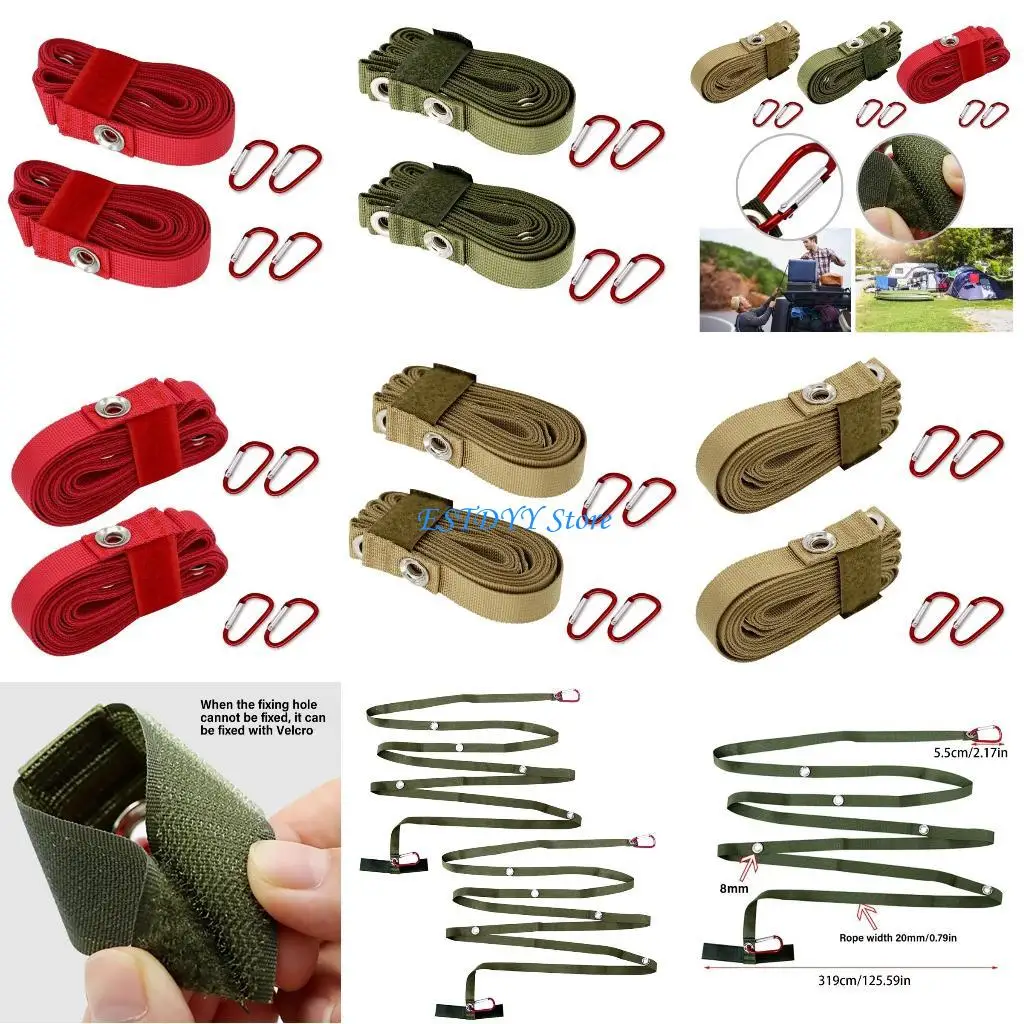 

G6DE 2set Nylon Extension Cord Rope Camping Tent Canopy Extension Belt Lanyard