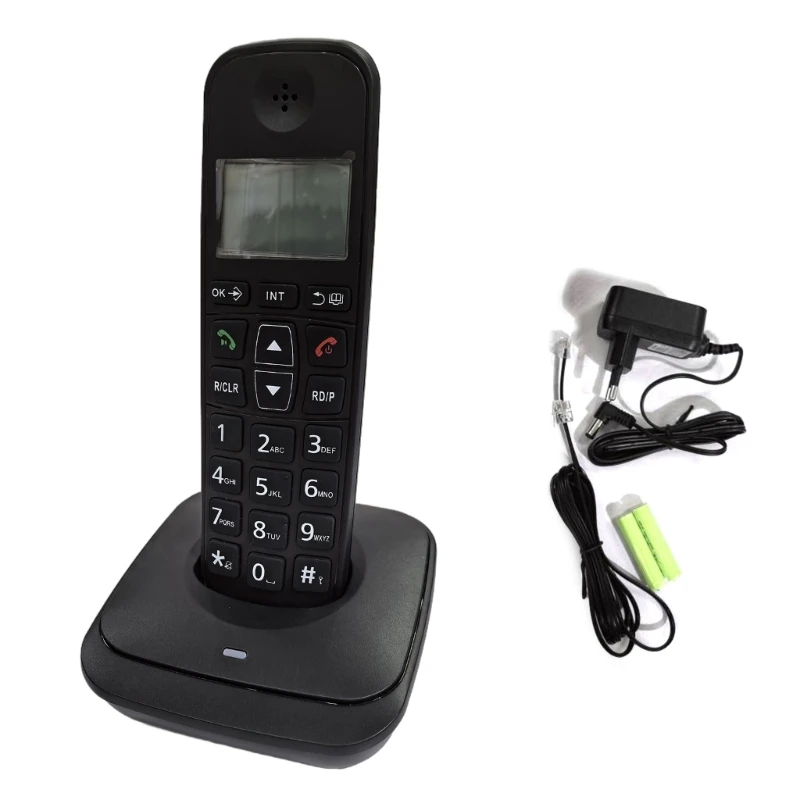 D1007 Cordless Landline Phone with Phonebook Storage and Easy to Operate Multiple Function Low Radiation