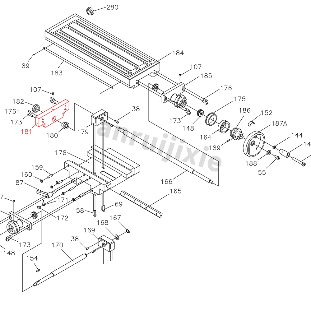 Retainer, X-Axis Leadscrew Left Bracket , SIEG SX3-181&JET JMD-3&BusyBee CX611&Grizzly G0619 Screw Left Support