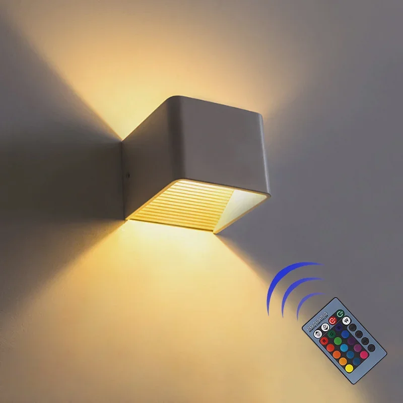 

Led Square Aluminum Wall Lamp Bedroom Bedside Lamp Modern Concise Indoor Led Wall Lamp Hotel Decoration Lampblack / White