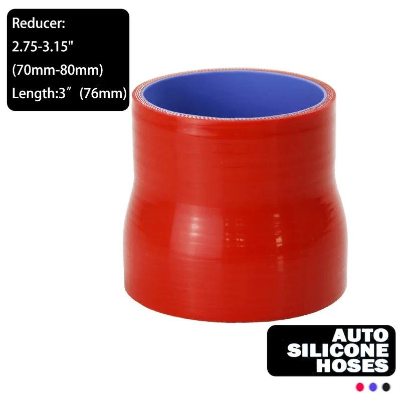 

70mm-80mm 2.75" to 3.15" ID Silicone Turbo Hose Coupler Straight Reducer