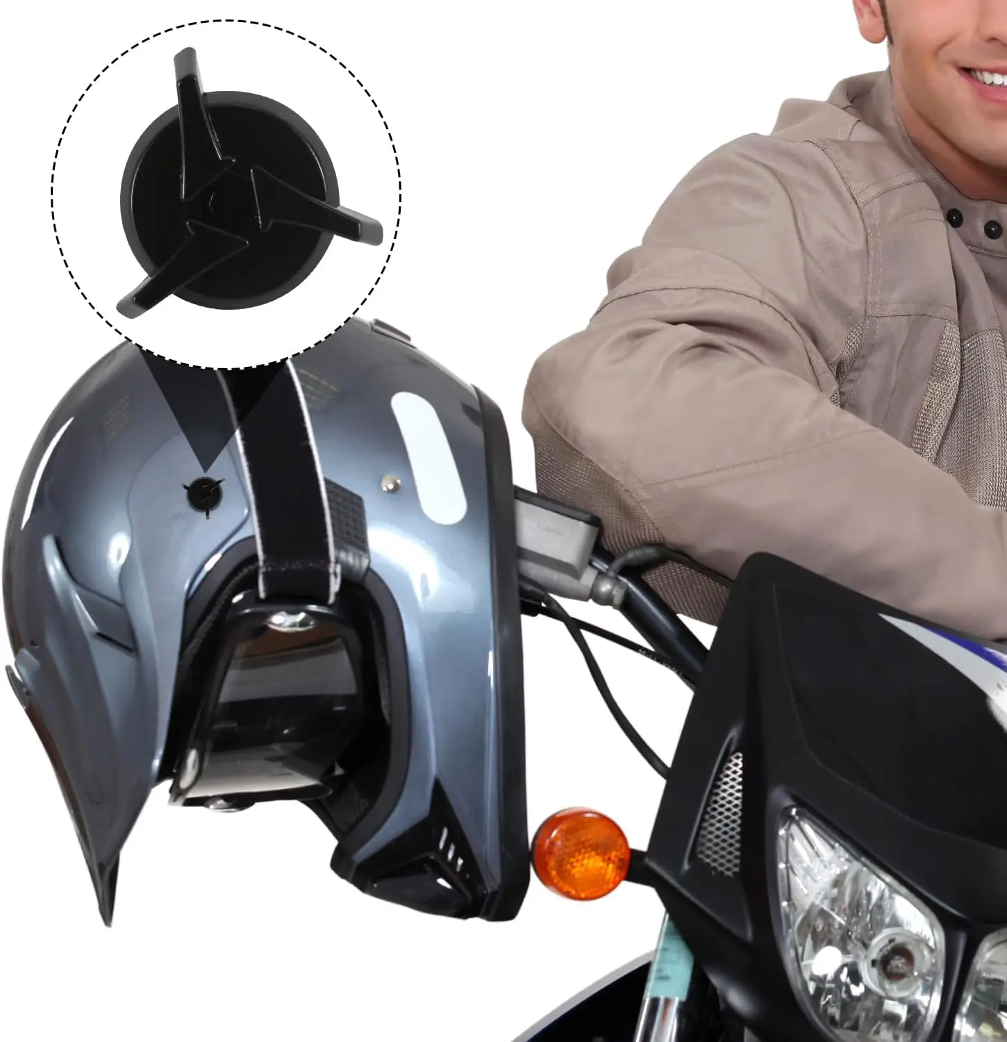 8 Stück Motorradhelm-Schrauben mit Gummiunterlegscheiben, Ersatz-Zubehör für Helmvisierschrauben, Schwarz und Silber – Detail 4