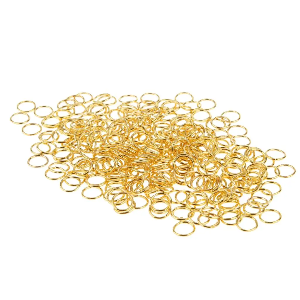 8mm Gold Open Jump Rings Alloy Metal Connectors Jewelry Making Findings for Necklace Clasp Attachment DIY Craft Supplies