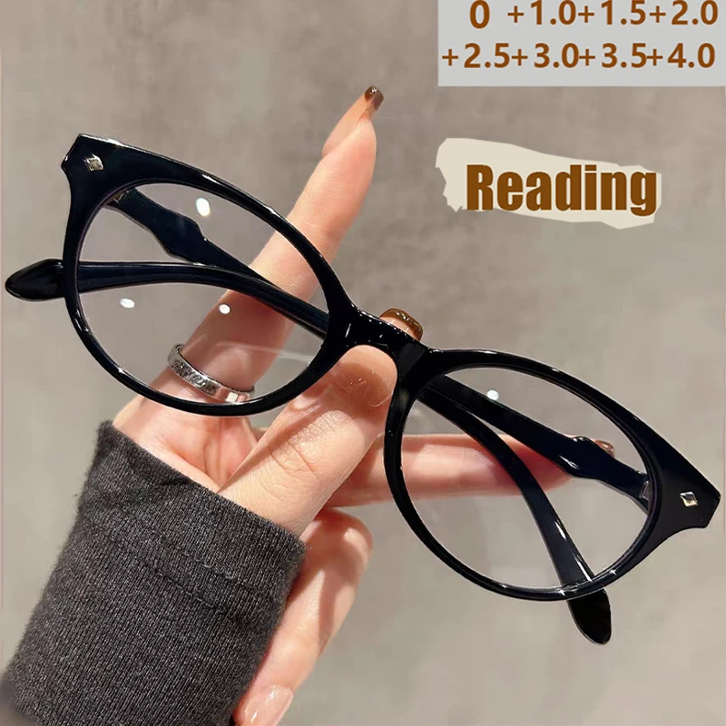 2025 neue Lesebrille Für Frauen Anti-blaues Licht Mode Retro Ultra Licht Anti-müdigkeit Bogen Verjüngung Gläser JH 8380