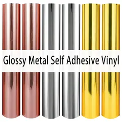 Gold Silver Rose Gold Permanent Adhesive Craft Vinyl Film 6pcs 12