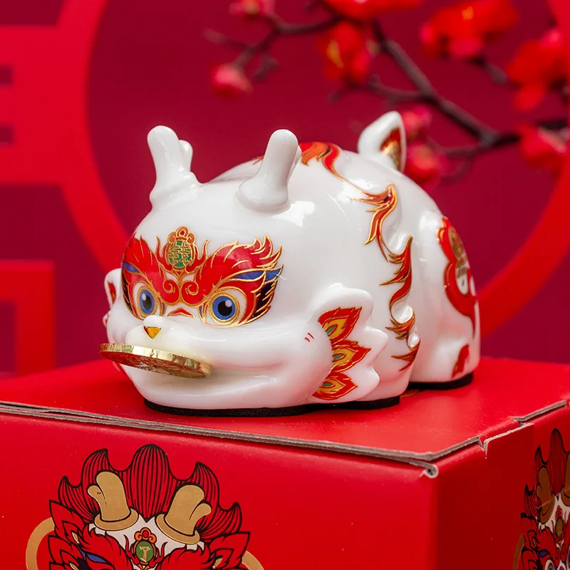Qianlong Comes Dragon Year Money Box Mascot Zodiac Ornament National Trend Creative Gift Business Annual Meeting Souvenir