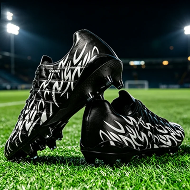 Ergonomic AG/FG football shoes，TPU Durable Outsole，PU+Fabric Breathable Material，Anti-slip Wearproof Youth Competition Footwear
