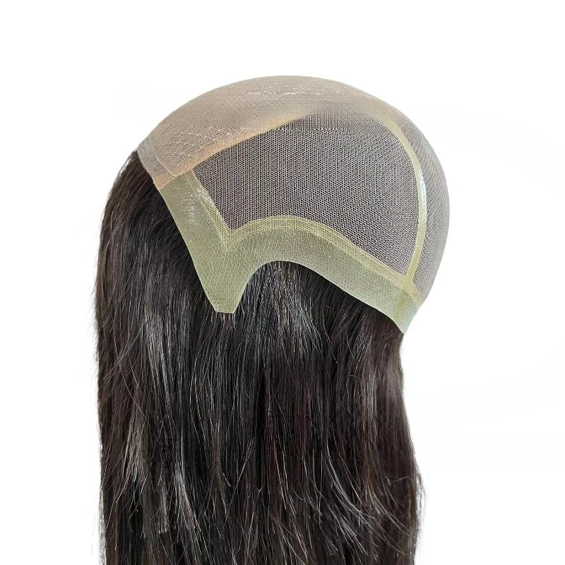 Front top simulated scalp women's wig cover full hand knitted real hair silk adhesive women's wig cover braided hair