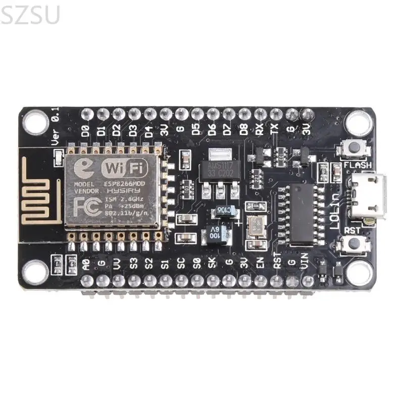 

SZSU Esp8266 NodeMcu Lua WI-FI Wireless Module Ch340 Development Board 57X31mm