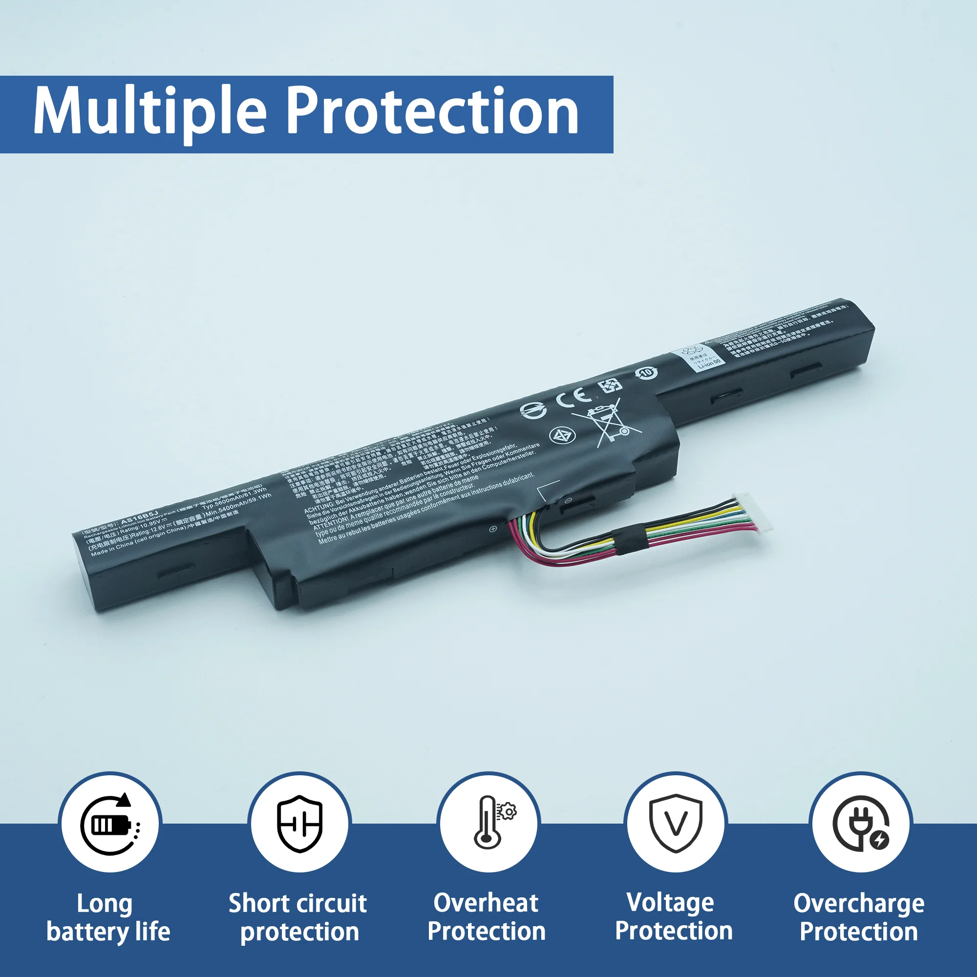 AS16B5J 61,3WH Аккумулятор для ноутбука Acer Aspire E5-575G E5-575G-53VG E5-575G-75MD E5-575G-5341 F15 F5-573G Series AS16B8J