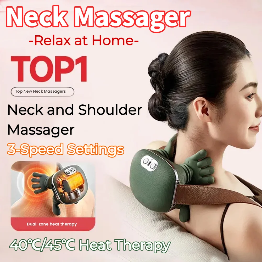 

Bionic Neck Shoulder Massager Deep Tissue Shiatsu Cervical Massager Electric Kneading Muscles Massage Waist 3-Level Modes