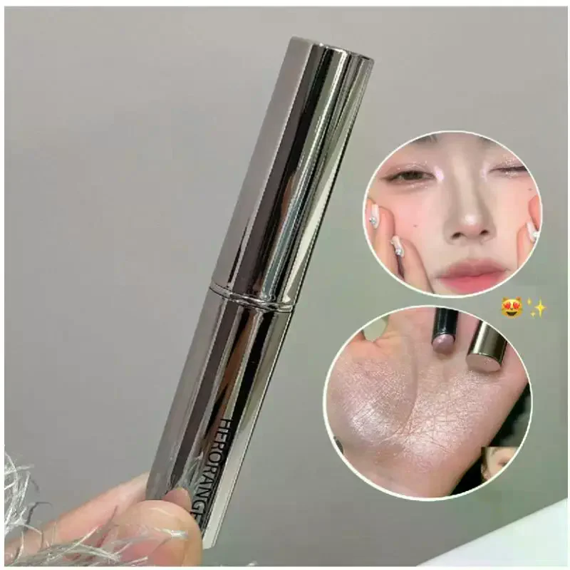 HERORANGE Evidenziatore luccicante Stick Glitter naturali Evidenzia ombretto bianco Matita Contorno Ombreggiatura Illuminante Trucco viso