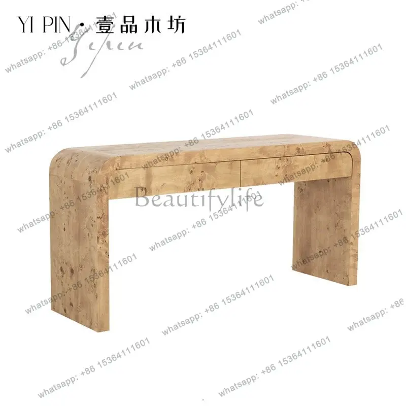 

Medieval solid wood tree tumor entrance table Modern simple entrance cabinet desk