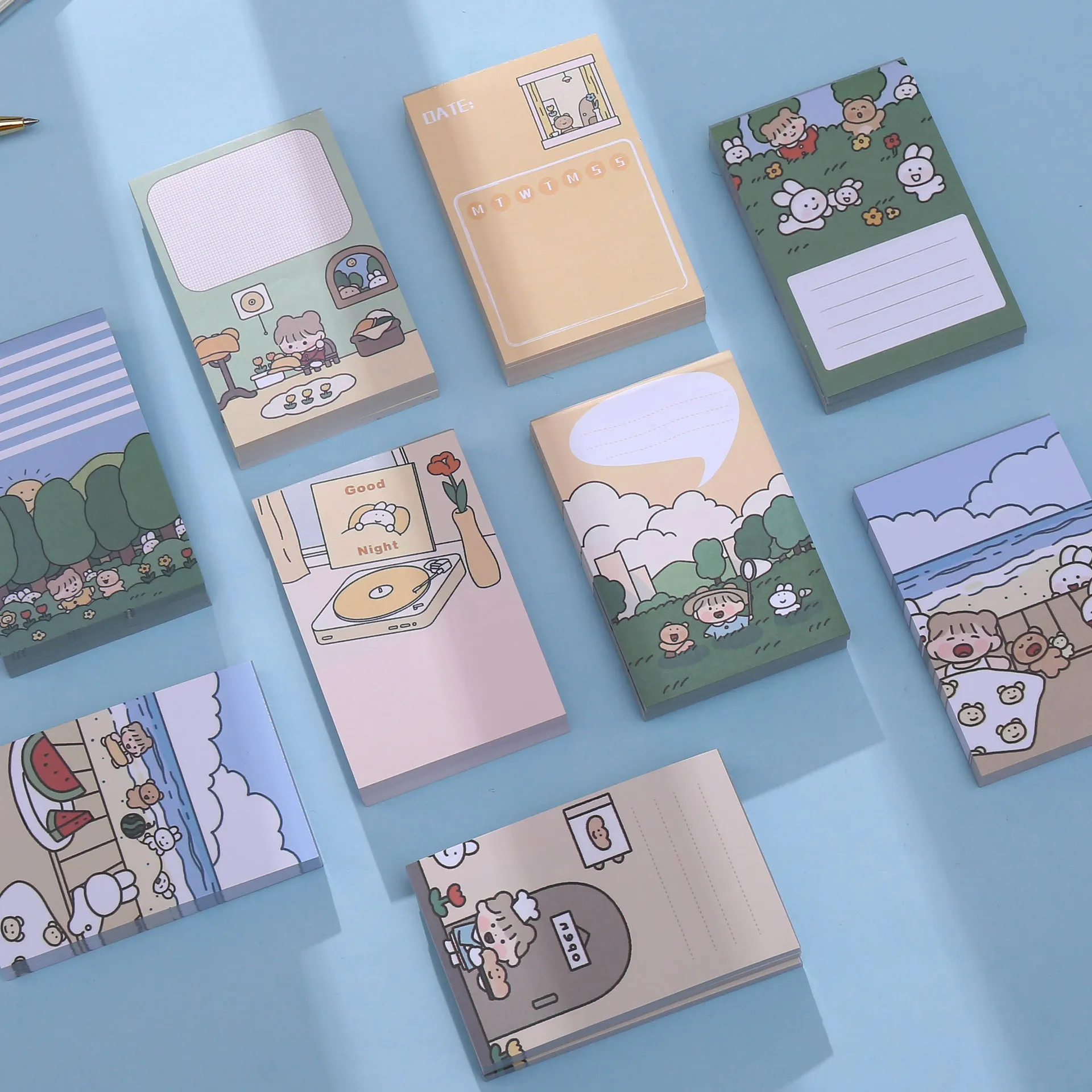 60*90mm Stationery Cartoon Animals Marker Memo Pad Sticky Bookmark Flags Index Tab Notes Label Paper Stickers