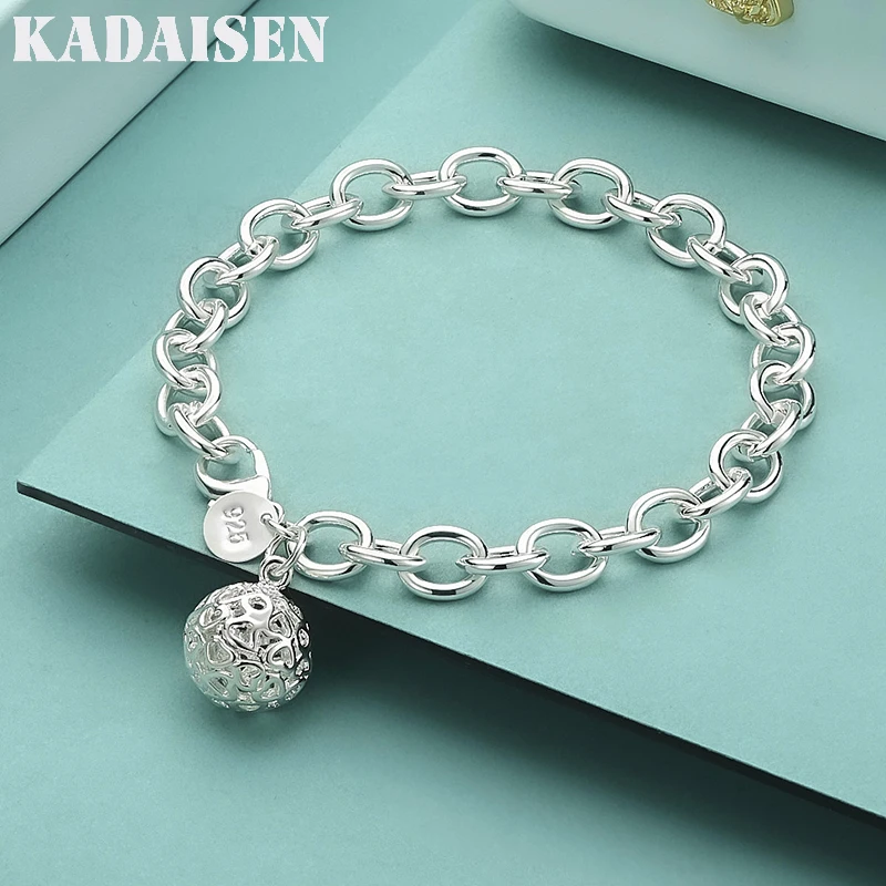 

Fine 925 Sterling Silver Hollow Ball Pendant Bracelet For Women Wedding Party Fashion Charm Gifts Jewelry