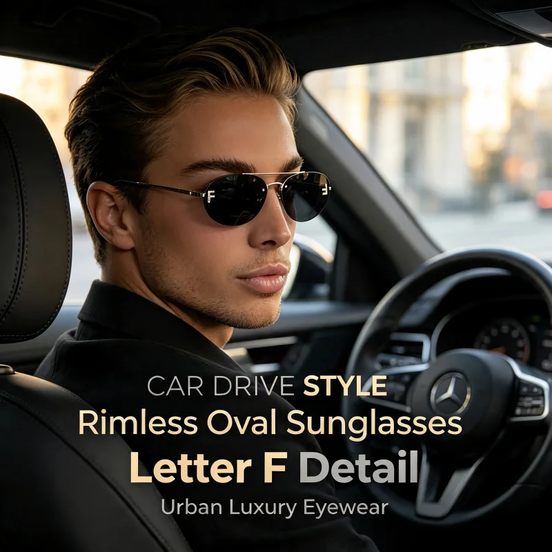 Elegant Diamond Oval Sunglasses Male Letter 