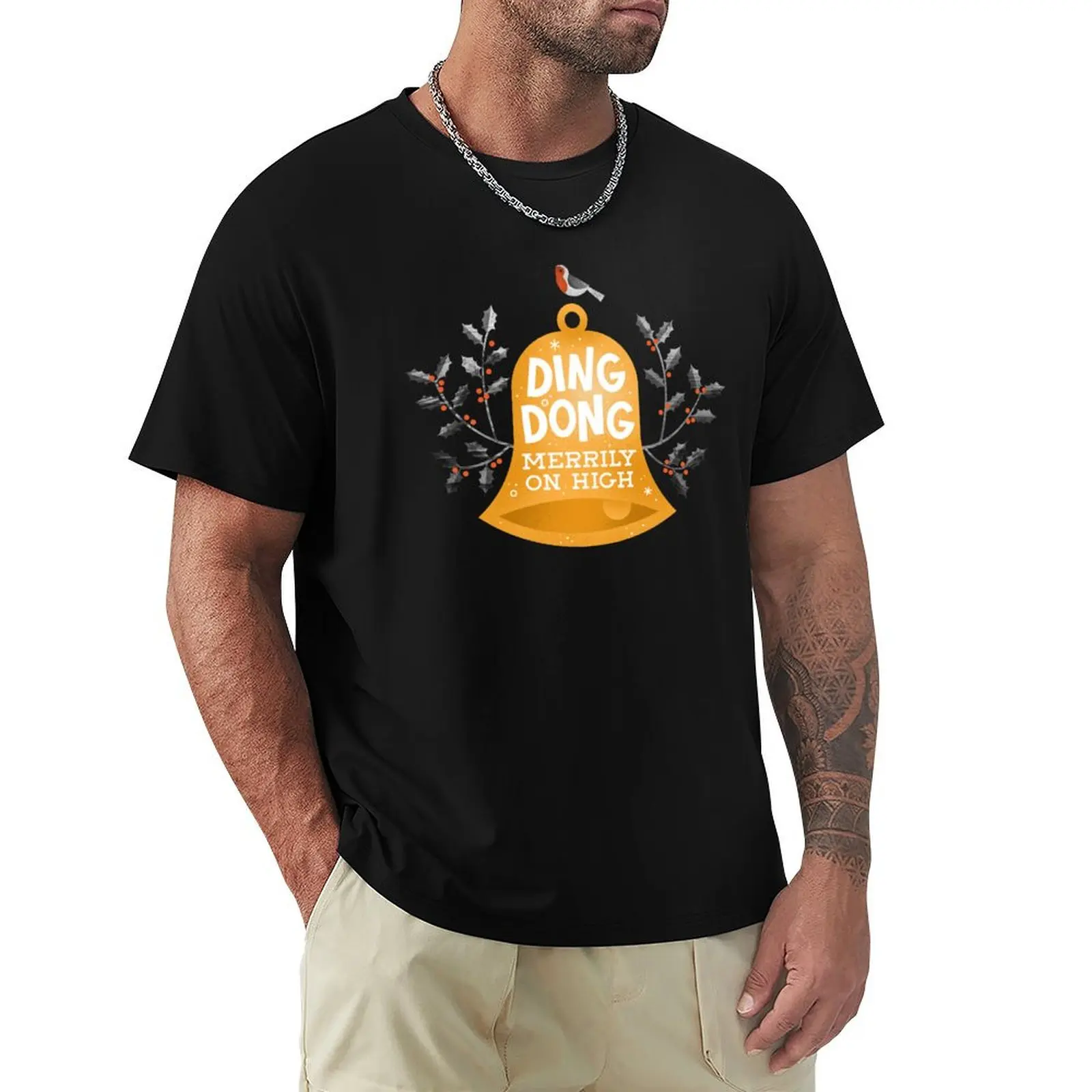 Ding-dong merrily on high T-Shirt Basic Casual Wear Short Sleeve Top