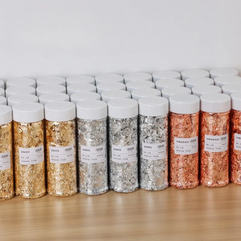 수제 DIY 반투명 모델링 왁스, 향기 나는 양초 장식, 깨진 금박 종이, 2g 팩