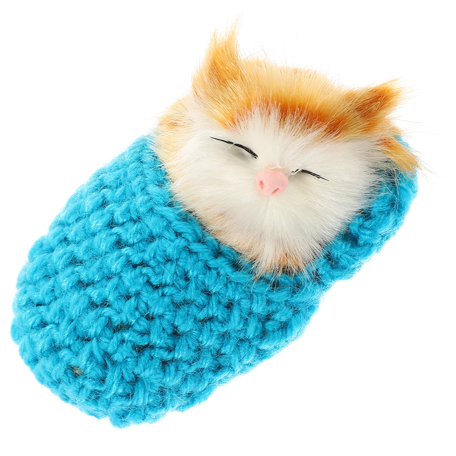 

Sleeping Cat in Slipper Mini Kitten Decor Hand Gift for Kids Boys Girls Blue Meows Sounds Christmas Party Weddings Festive
