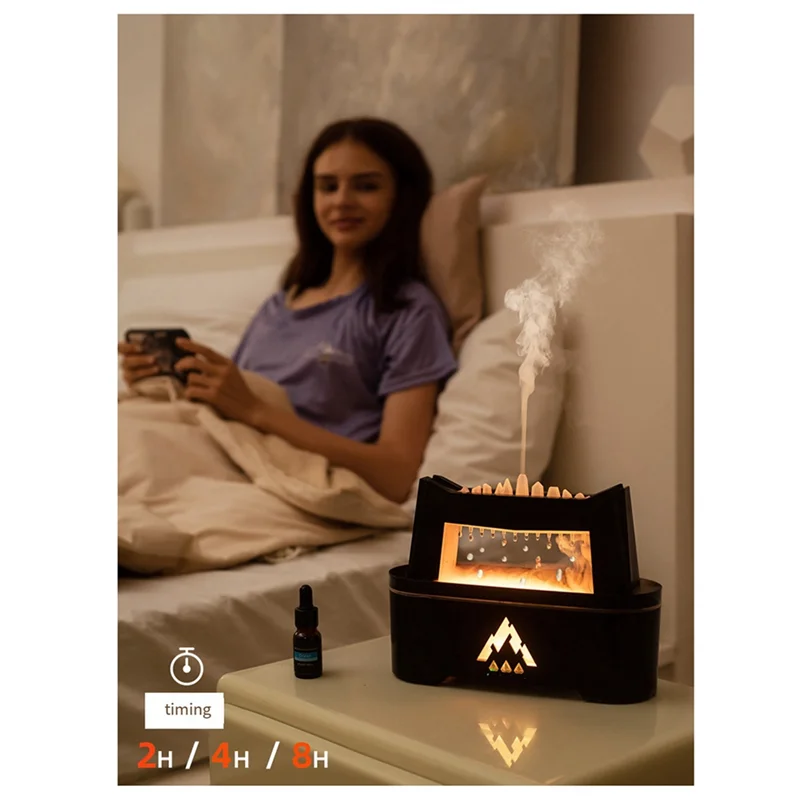 A88X محاكاة قطرة المطر لهب الروائح الهواء المرطب زيت طبيعي الناشر للمنزل الناشر الأبيض الولايات المتحدة التوصيل دائم