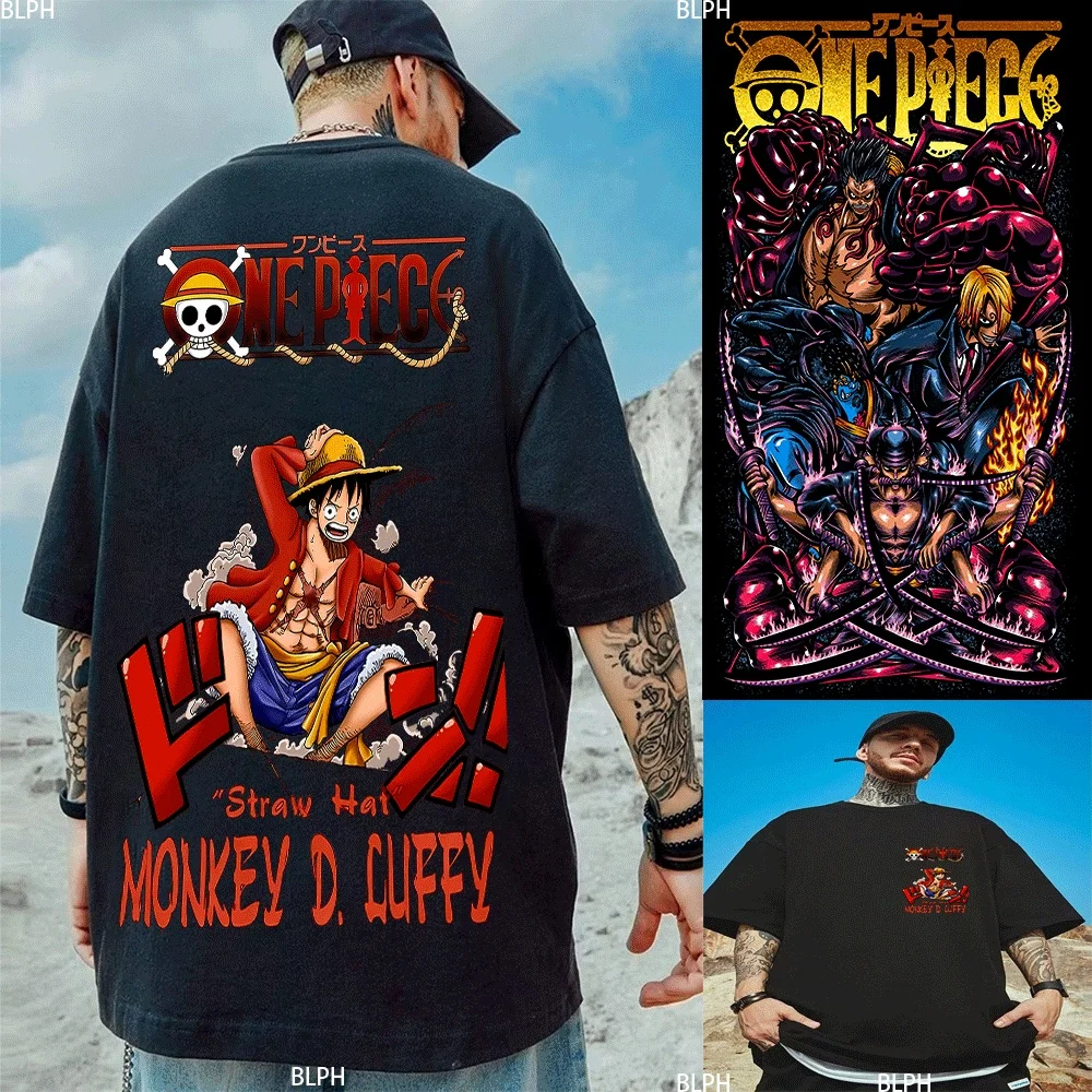 

One Piece Monkey D Luffy Family Matching T-Shirts, Straw Hat Pirate Graphic Parent-Child Tees for Anime Fans