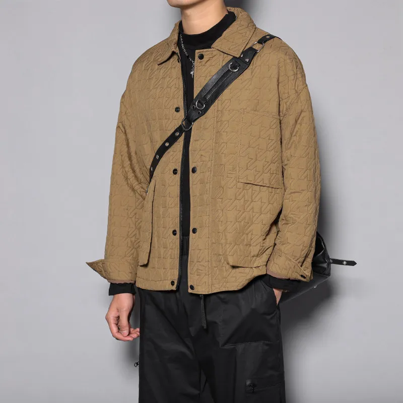 High Quality Thick Quilted Shirt Style Coat Jacket Men's Autumn Loose Casual Japanese Retro Simple Shirt