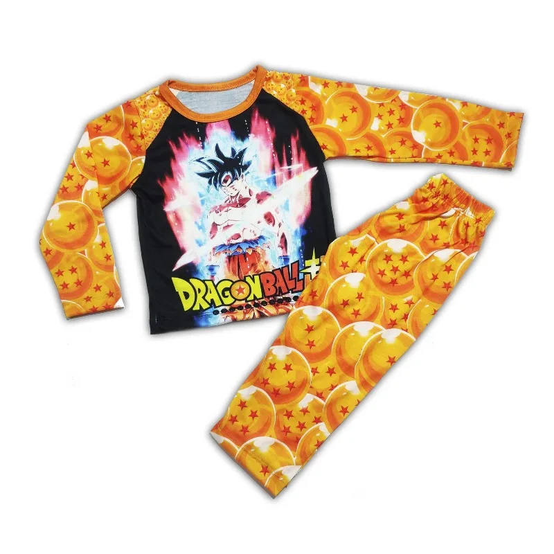 

2026 Dragon Ball Goku Pajama Set Anime Kid Soft Sleepwear Loose Home clothes Spring Summer Long sleeves pants Suit Pyjamas Gifts